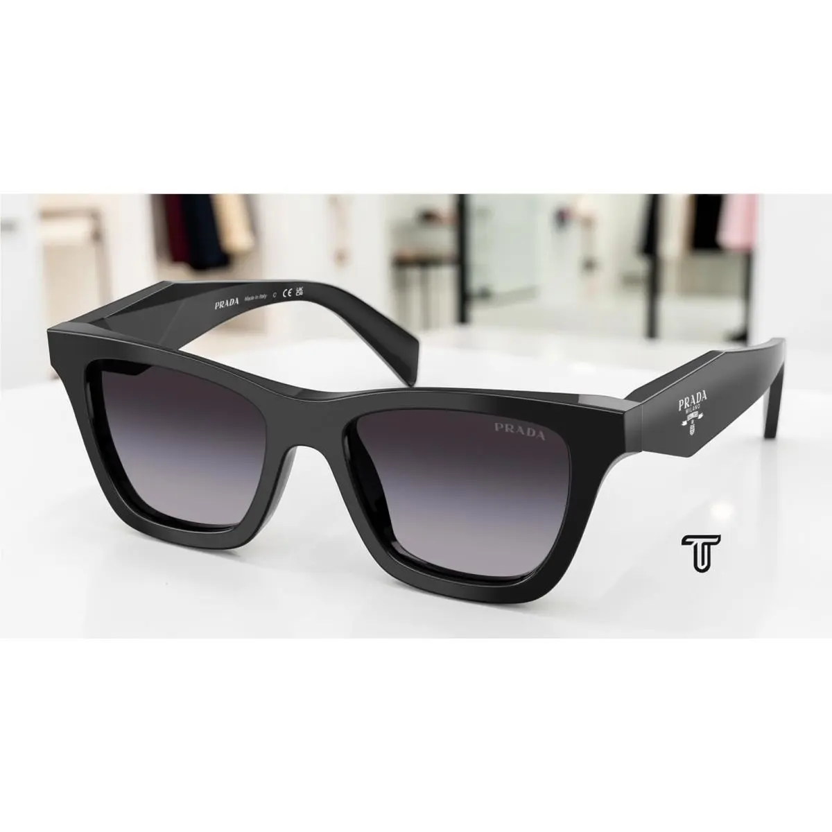 Prada PR C07SF 16K90A Black Grey Gradient 52 mm Women`s Sunglasses