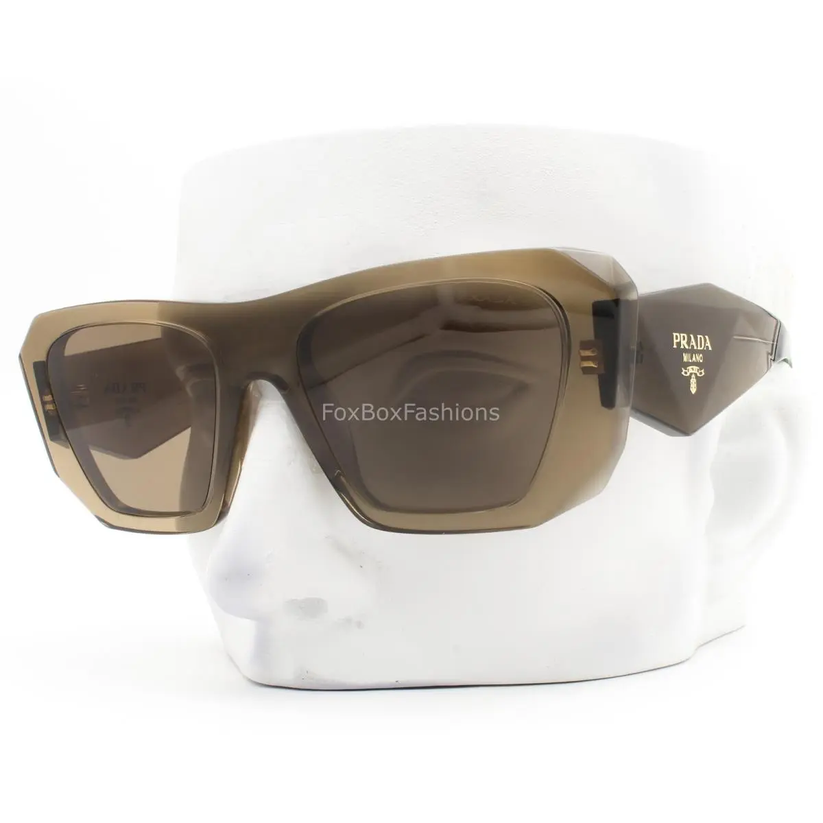 Prada Sunglasses Transparent Terra Brown to Green Spr B18 29E-90F with Case