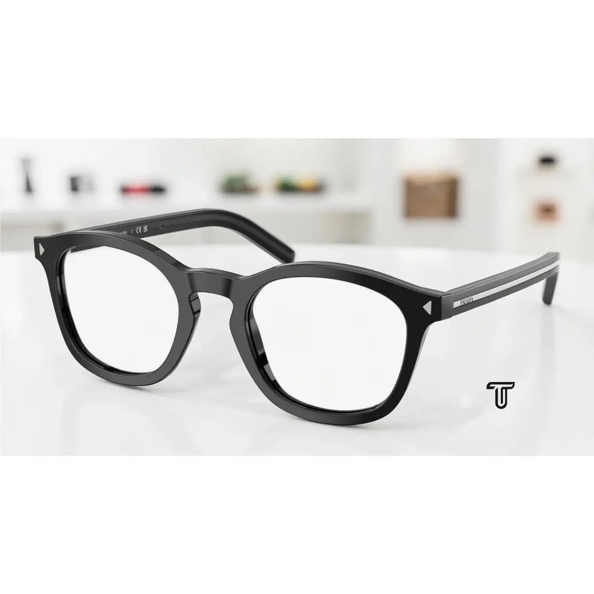 Prada PR C04V 16K1O1 Black Demo Lens 51 mm Men`s Eyeglasses