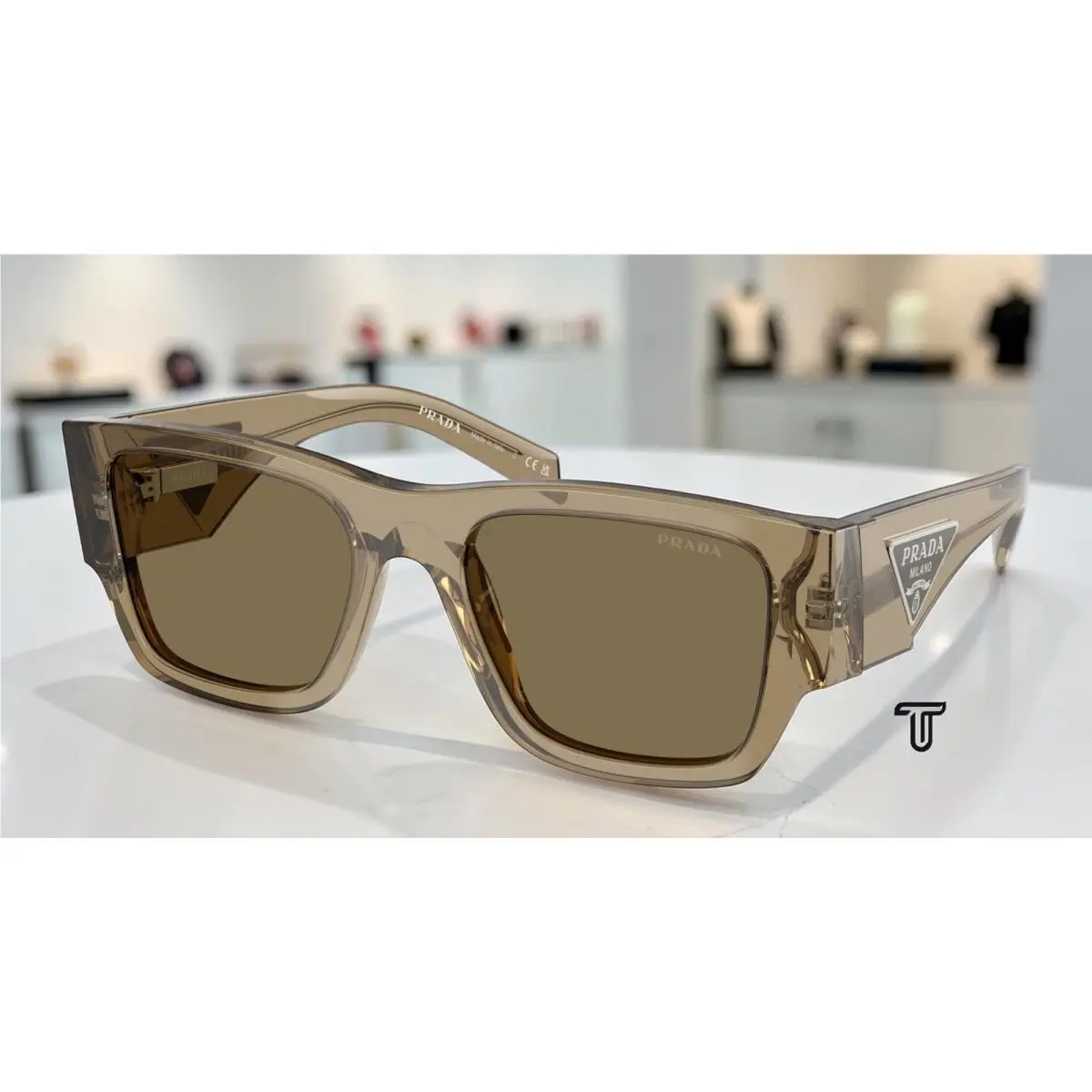 Prada PR 10ZS 22H90F Bark Light Brown 54 mm Men`s Sunglasses