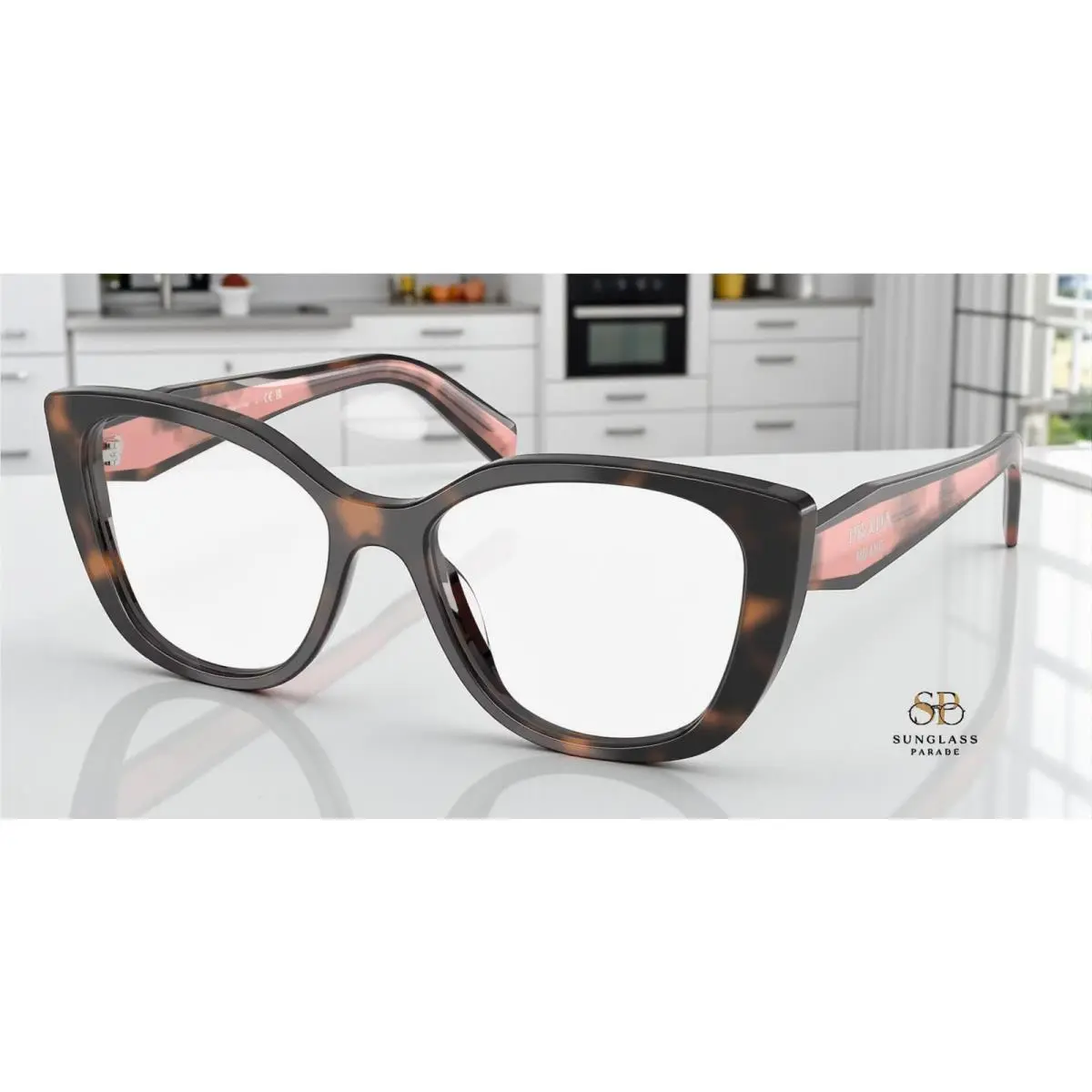 Prada PR B04V 23A1O1 Mauve Tortoise Demo Lens 53 mm Women`s Eyeglasses