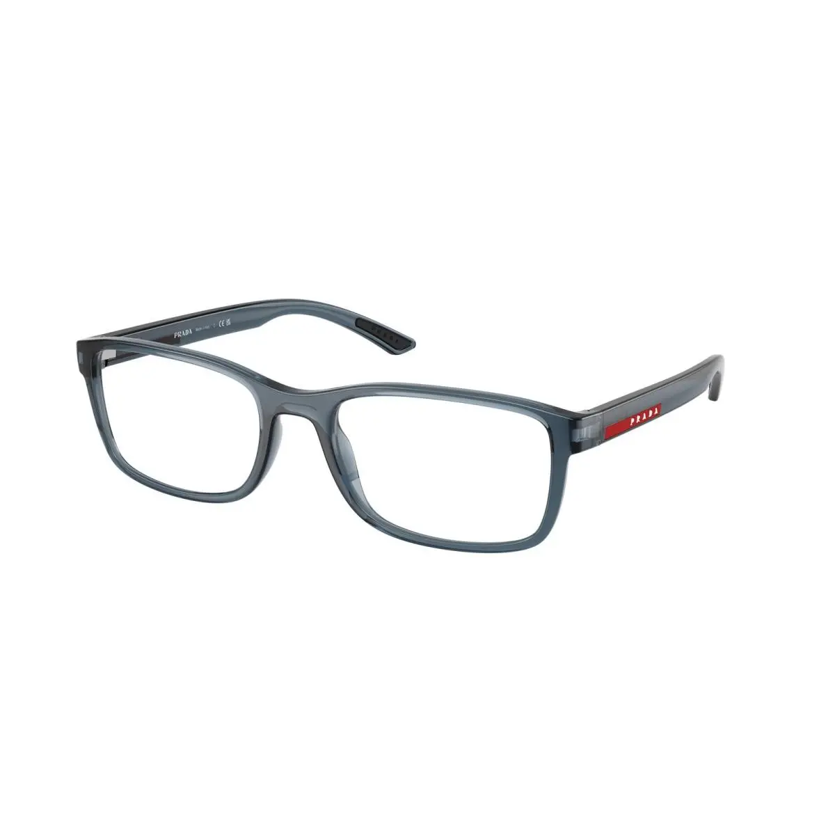 Prada Linea Rossa PS 06RV CZH1O1 Transparent Azure Demo Lens 55mm Men Eyeglasses