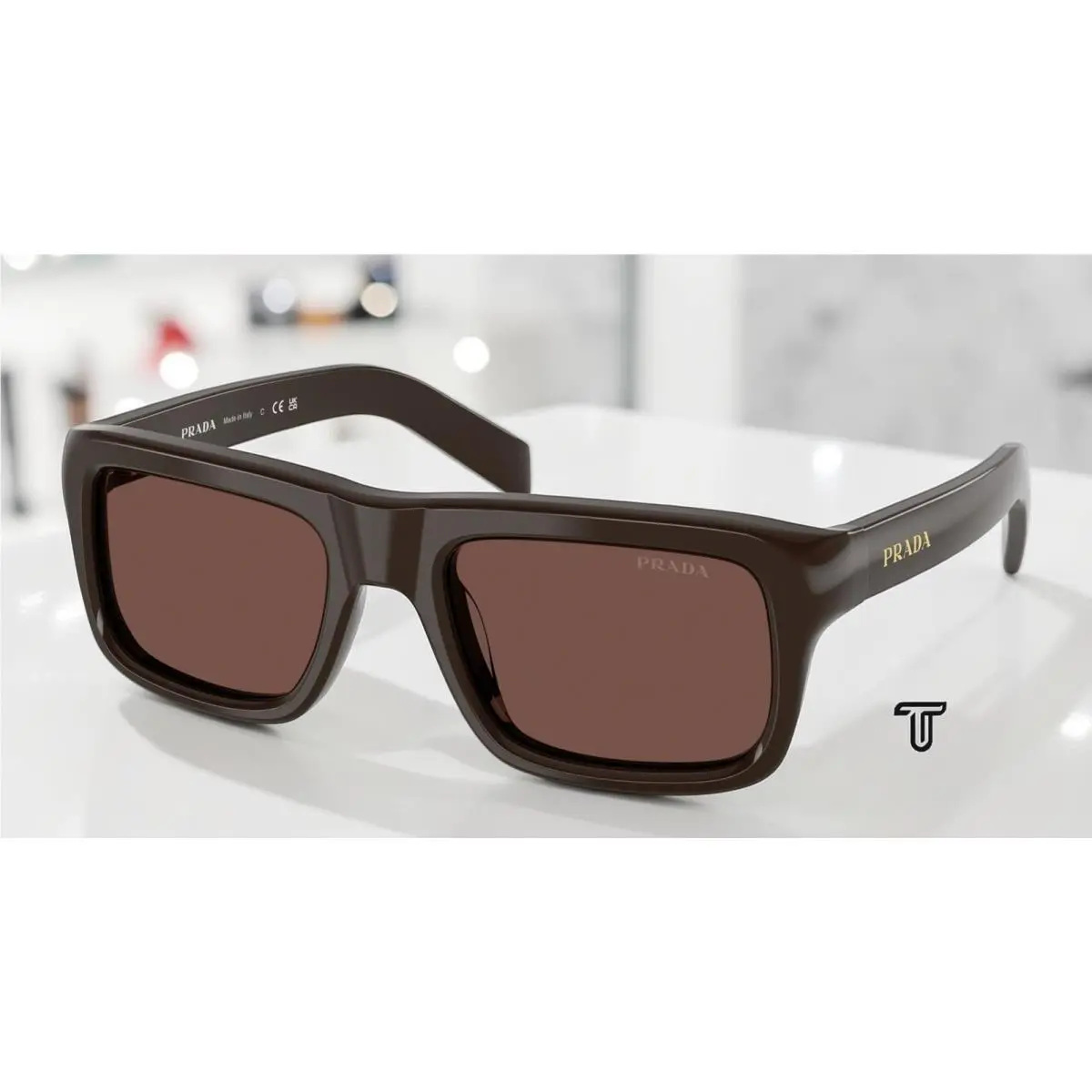 Prada PR D11S 27I90W Cigar Black Chocolate 54 mm Men`s Sunglasses