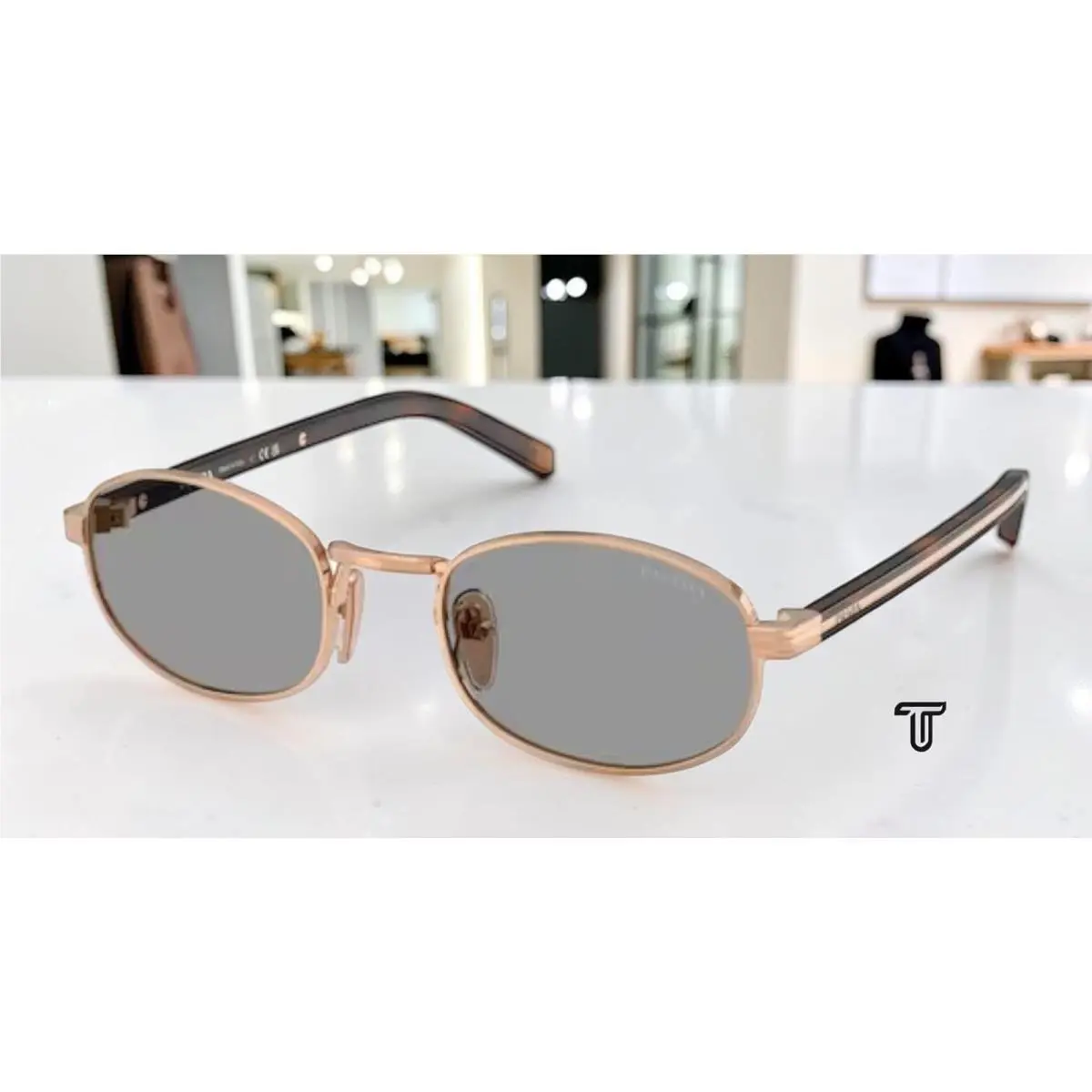 Prada PR B53S SVF50Q Rose Gold Grey 52 mm Women`s Sunglasses
