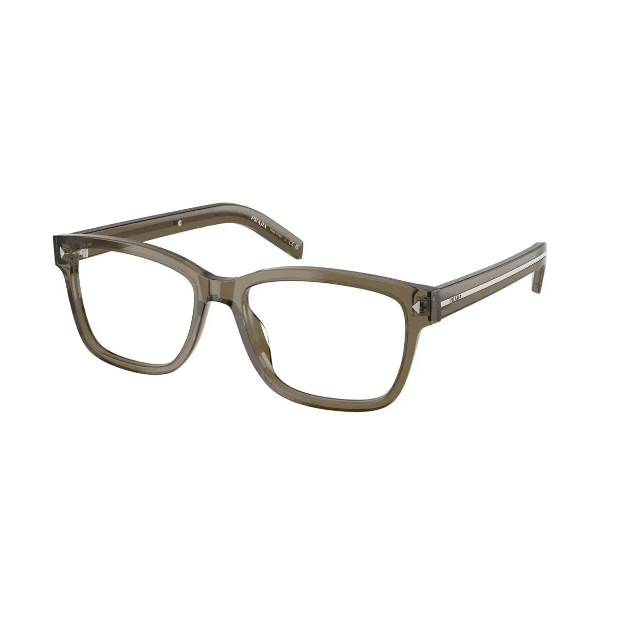 Prada PR B10V 18T1O1 Transparent Brown Demo Lens 55 mm Men`s Eyeglasses