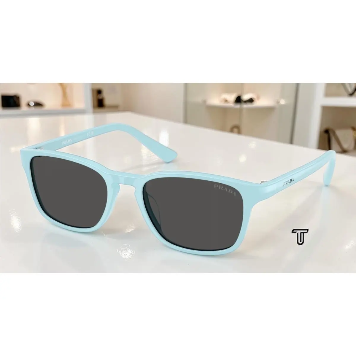 Prada PR D13SU 25I08Z Sky Blue Dark Grey 52 mm Men`s Sunglasses