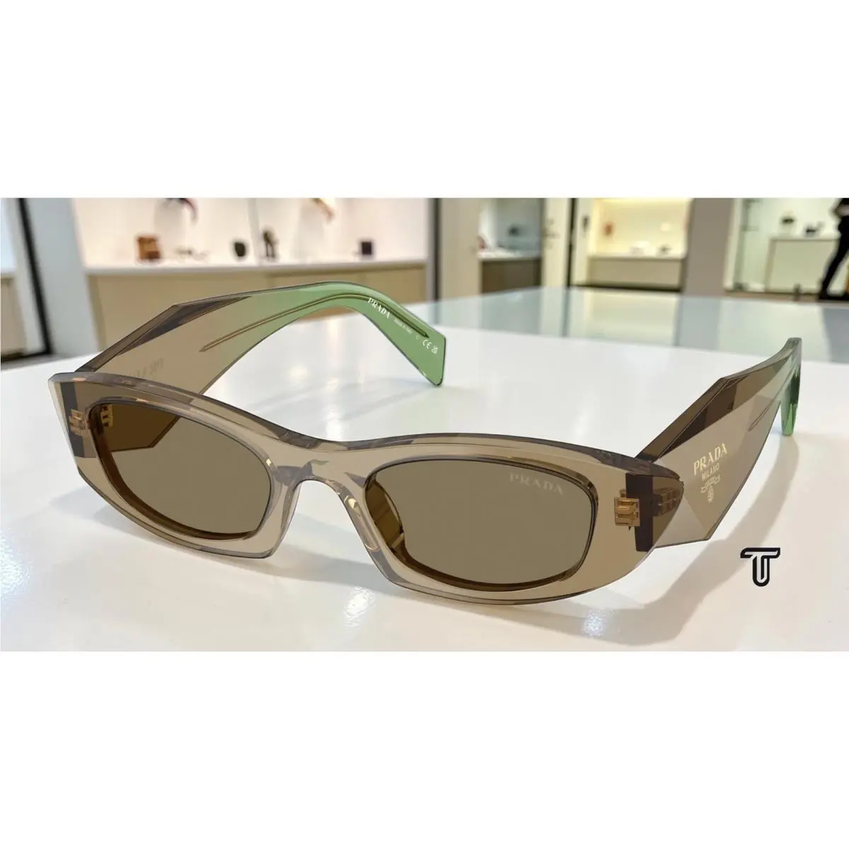 Prada PR B16SF 29E90F Terra Light Brown 52 mm Women`s Sunglasses