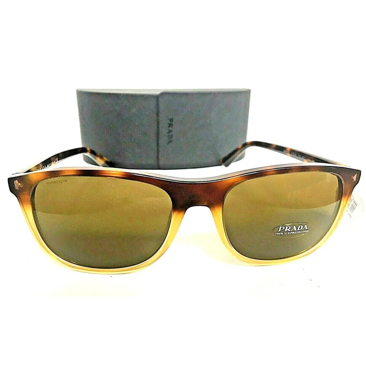 Prada Men`s Sunglasses Italy Journal Plastic Tortoise Luxury Designer Look - Frame: Brown, Lens: Brown
