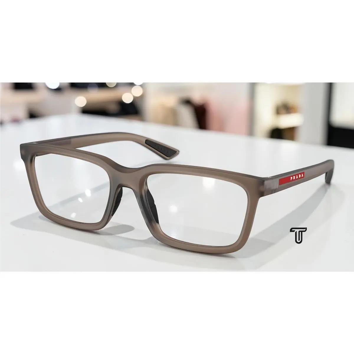 Prada Linea Rossa PS 02SV 29F1O1 Frosted Brown Demo Lens 54 mm Men`s Eyeglasses