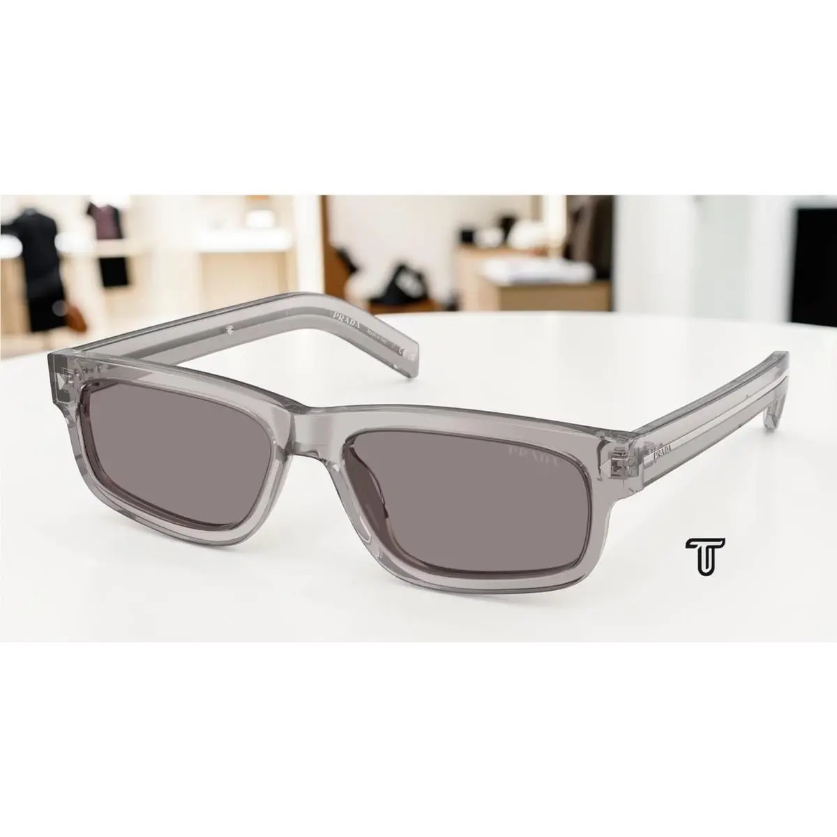 Prada PR B11S 10J03D Hematite Grey 57 mm Men`s Sunglasses