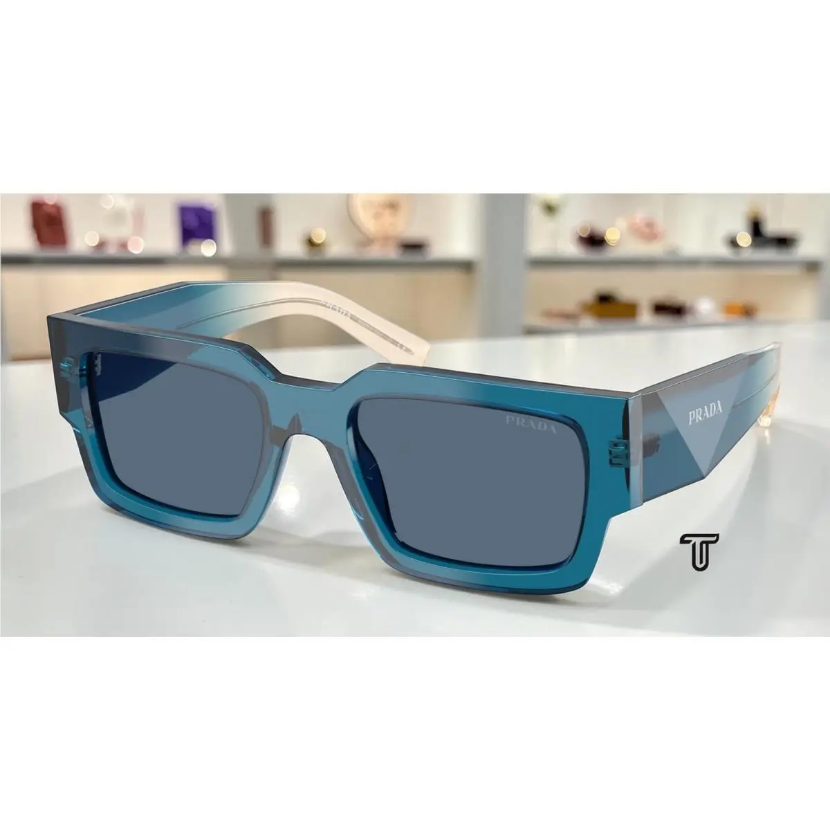 Prada PR B17SF 24F80S Blue Dark Blue 55 mm Men`s Sunglasses