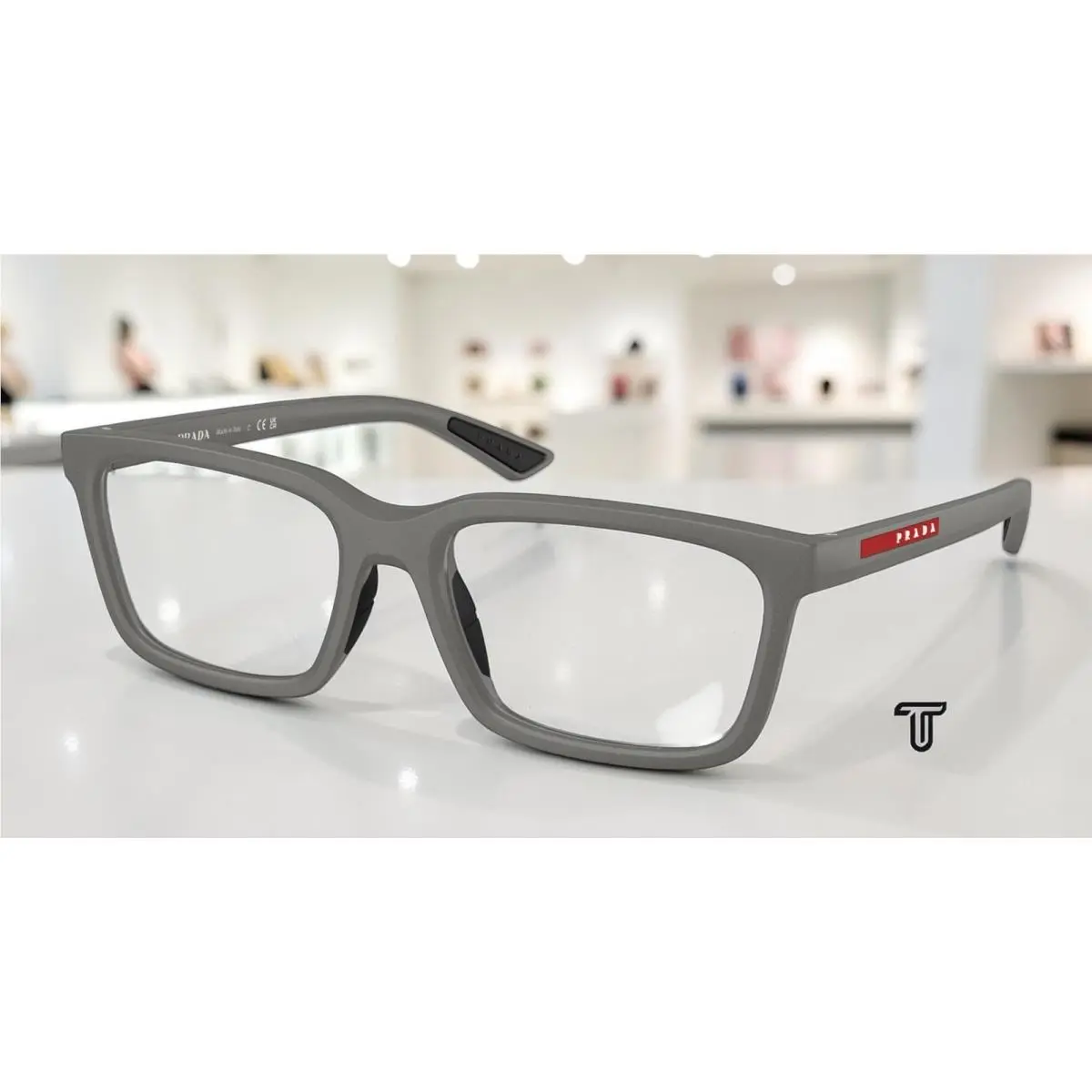 Prada Linea Rossa PS 02SVF 16X1O1 Metal Grey Demo Lens 56 mm Men`s Eyeglasses
