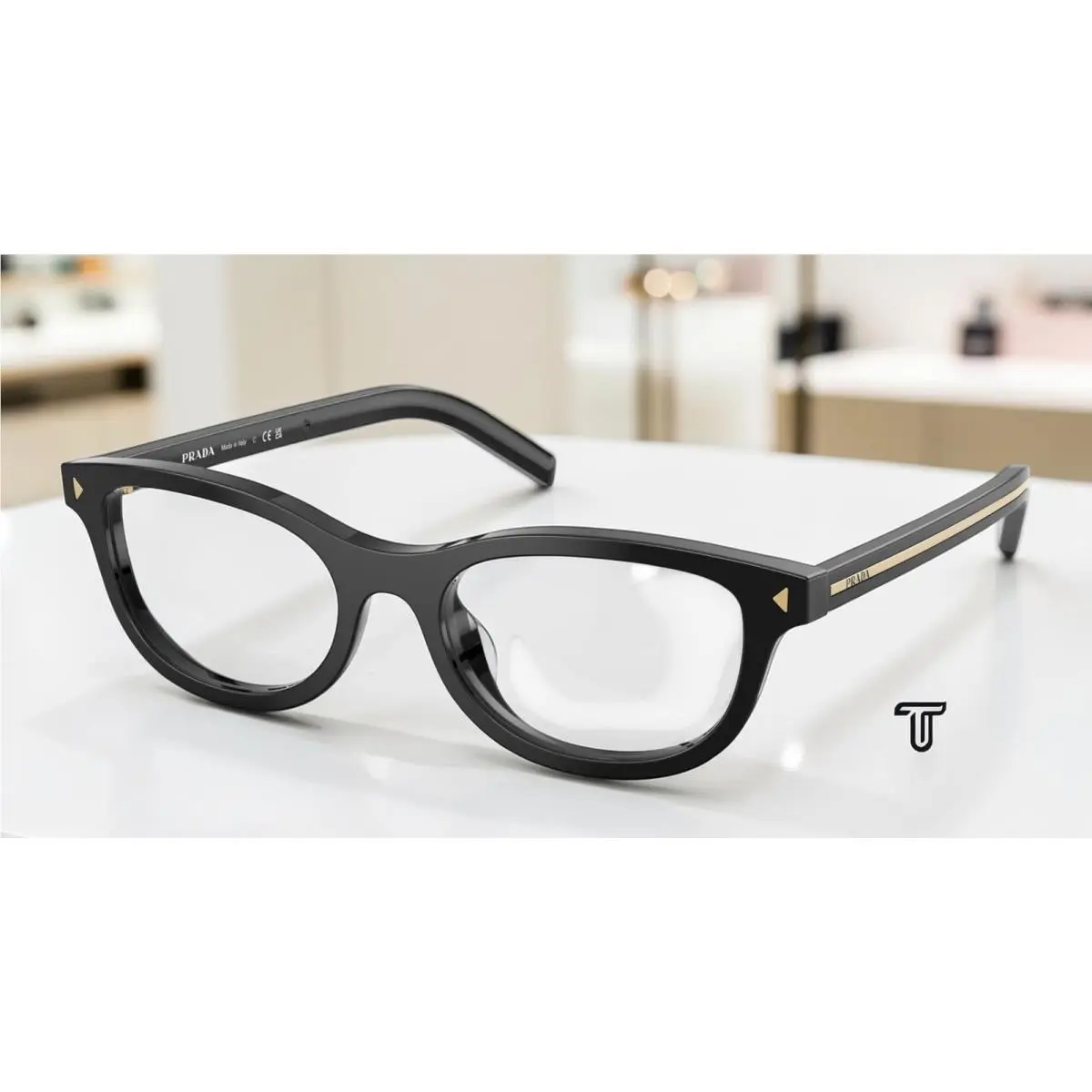 Prada PR D01VU 16K1O1 Black Demo Lens 52 mm Women`s Eyeglasses
