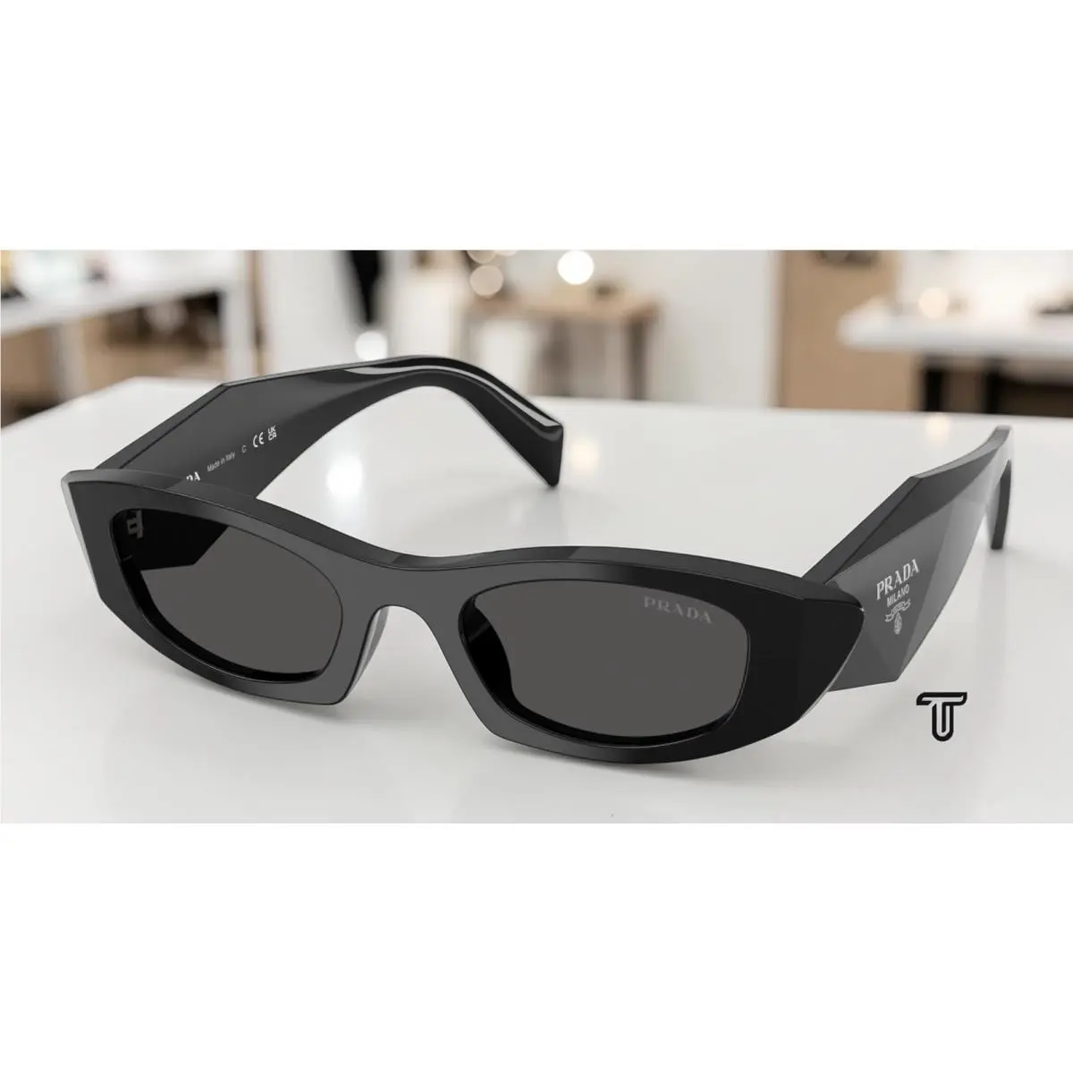Prada PR B16SF 16K08Z Black Dark Grey 52 mm Women`s Sunglasses