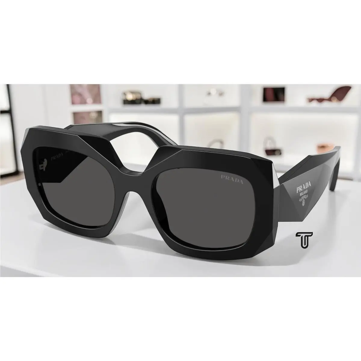 Prada PR B23SF 16K08Z Black Dark Grey 55 mm Women`s Sunglasses