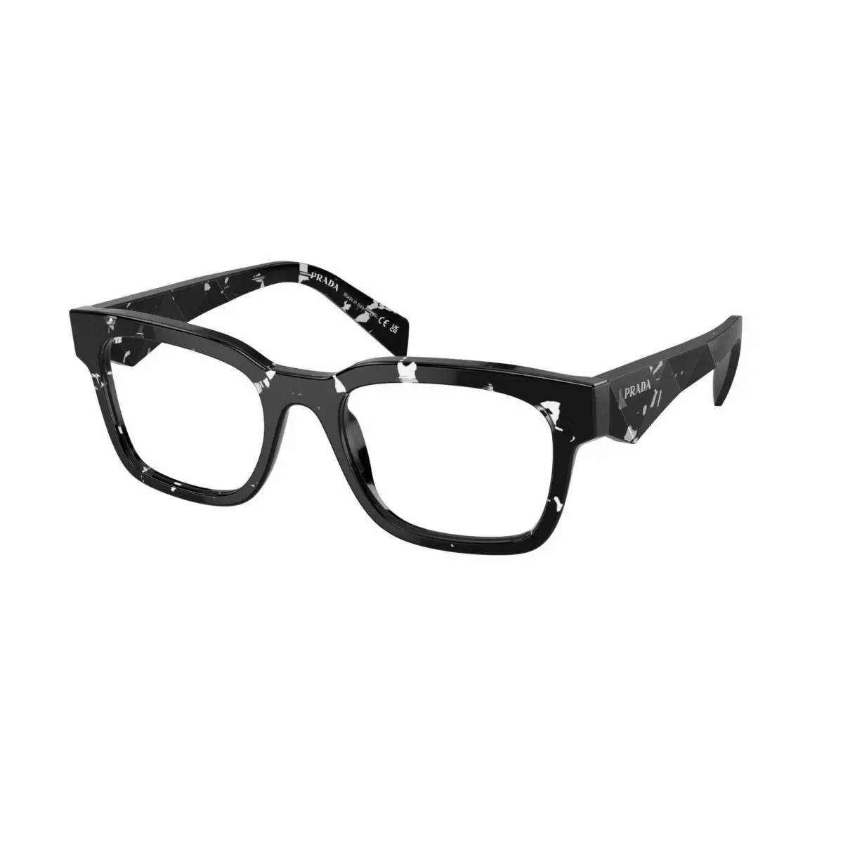 Prada PR A10V 15O1O1 Havana Black Transparent Demo Lens 51 mm Men`s Eyeglasses