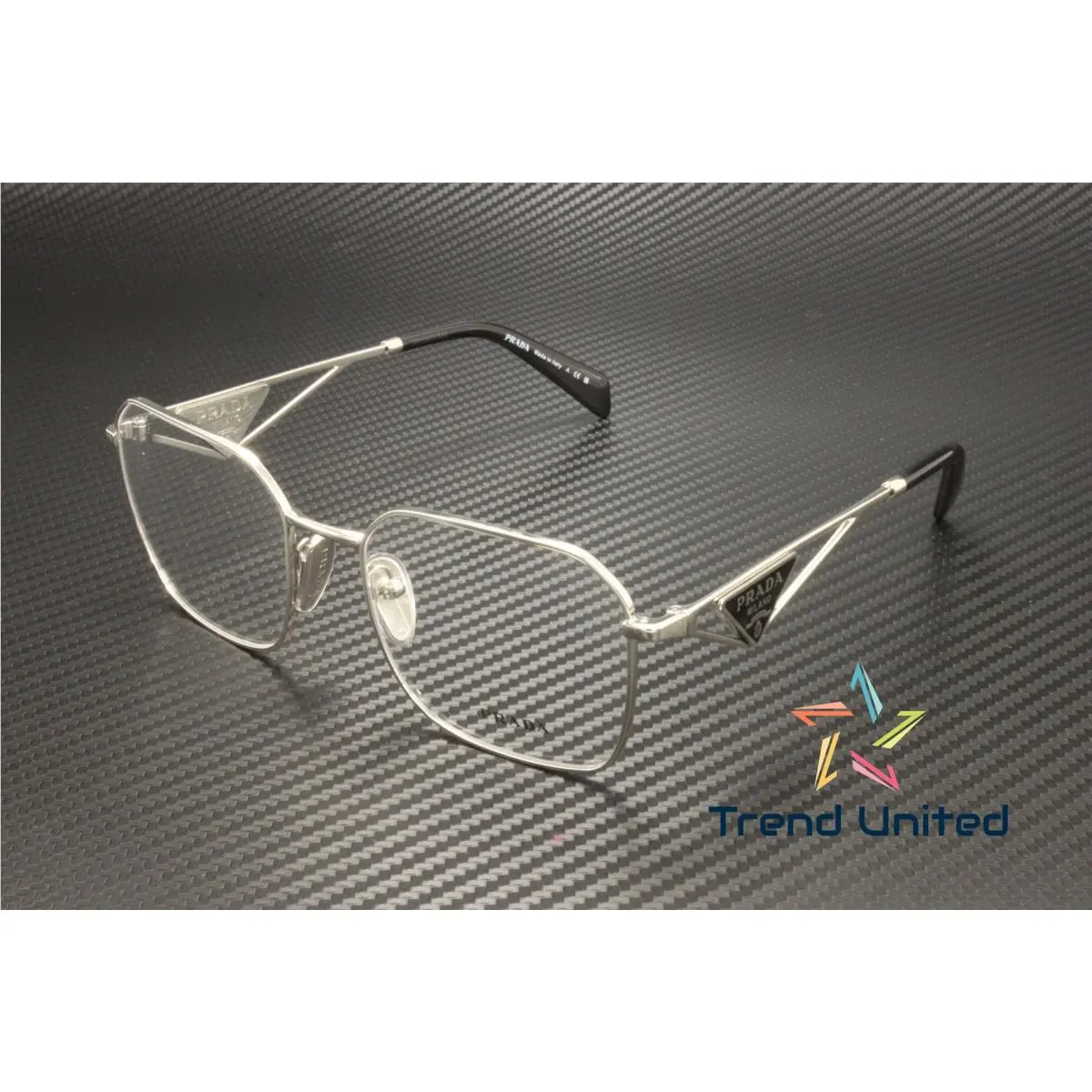Prada PR A51V 1BC1O1 Silver Demo Lens 55 mm Women`s Eyeglasses
