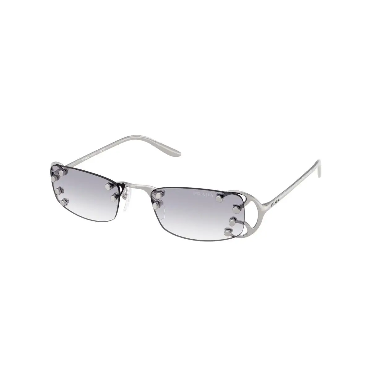 Prada PR C57S 28H40V Argento Nouveau Clear Gradient Grey 52mm Women`s Sunglasses