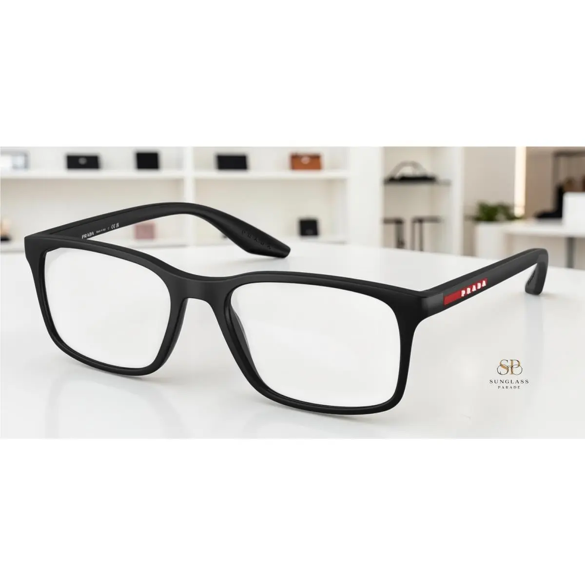 Prada Linea Rossa PS 08RV 1BO1O1 Matte Black Demo Lens 54 mm Men`s Eyeglasses