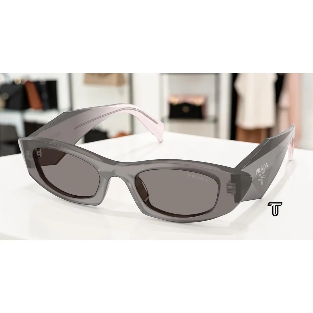 Prada PR B16SF 20F80Q Grey Dark Grey 52 mm Women`s Sunglasses