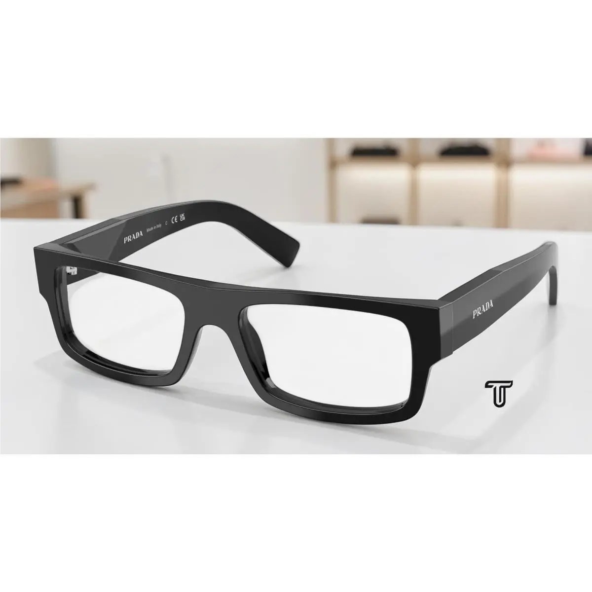 Prada PR D06V 16K1O1 Black Demo Lens 55 mm Men`s Eyeglasses