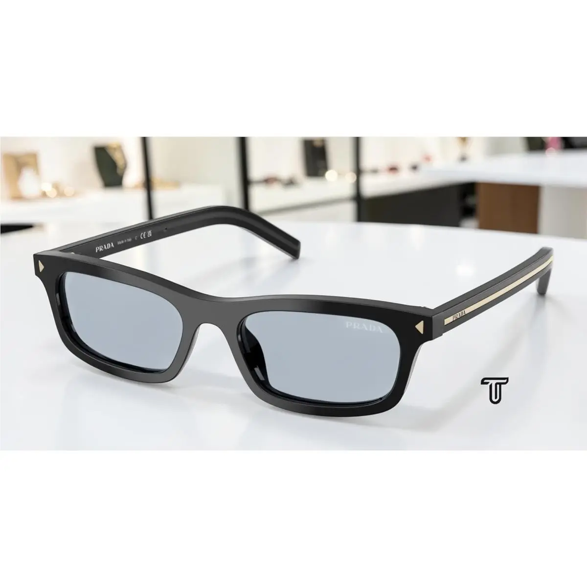 PR D05S 16K30W Black Blue Grey 52 mm Women`s Sunglasses by Prada