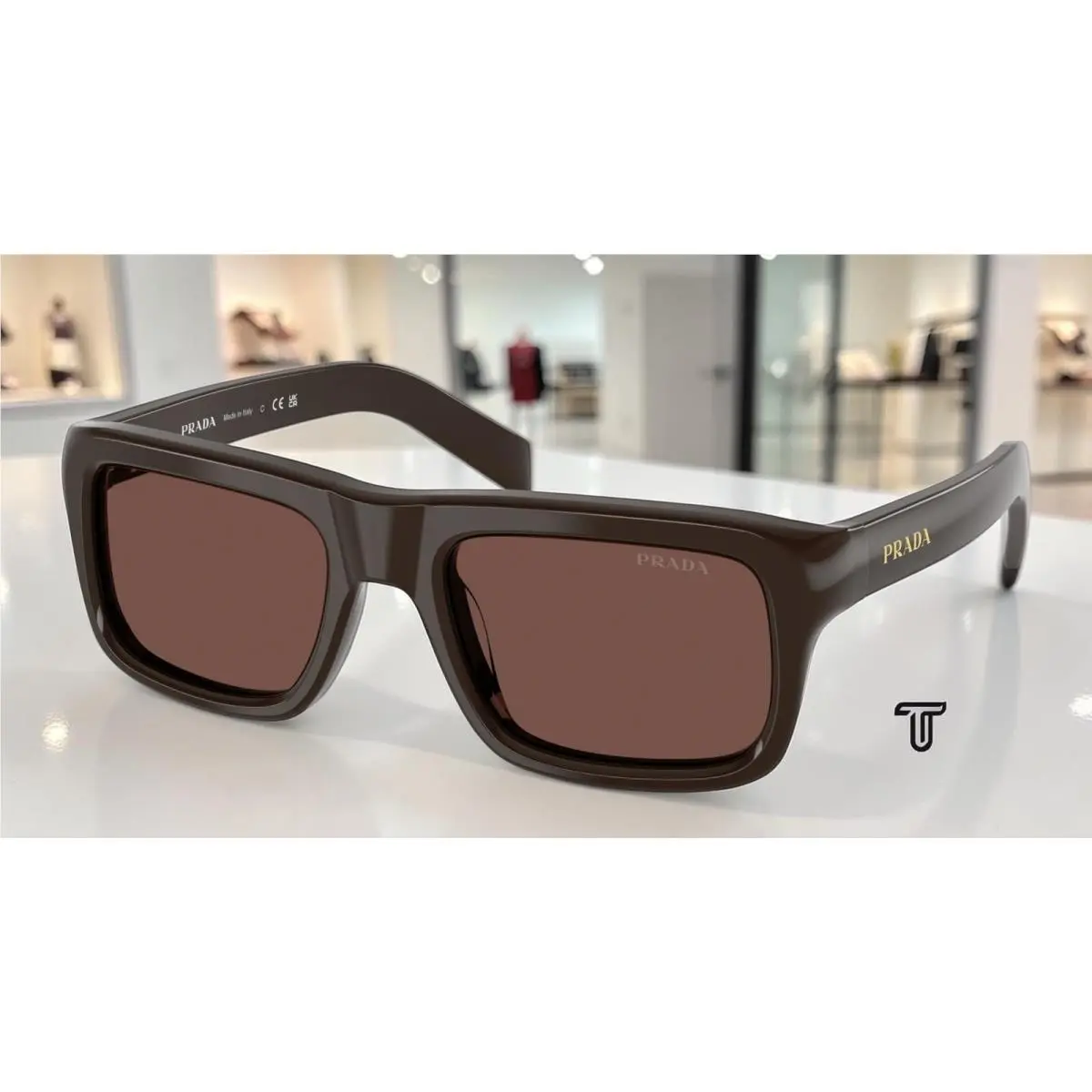 Prada PR D11SF 27I90W Cigar Black Chocolate 56 mm Men`s Sunglasses