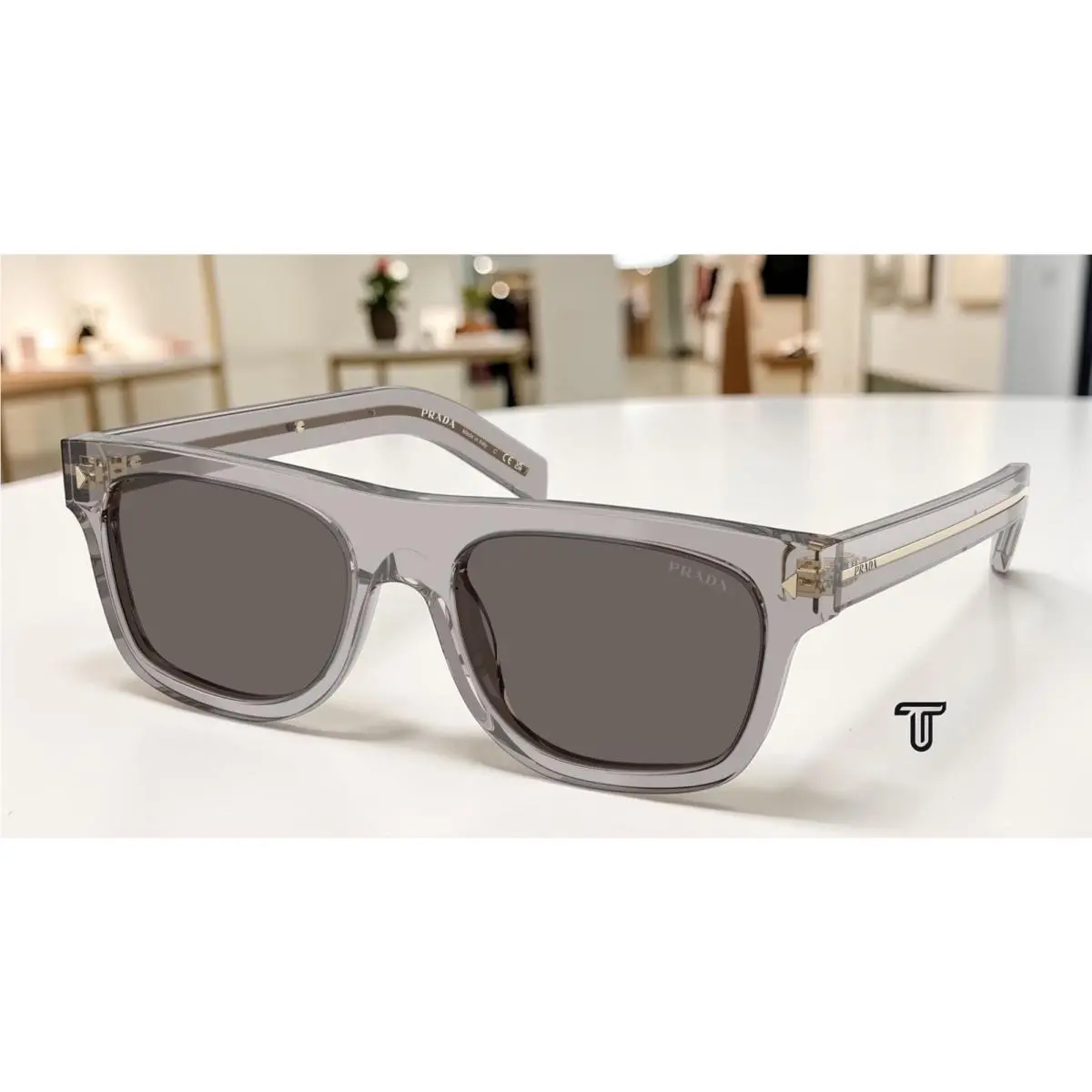 Prada PR B12S 10J70Z Hematite Dark Grey 55 mm Men`s Sunglasses