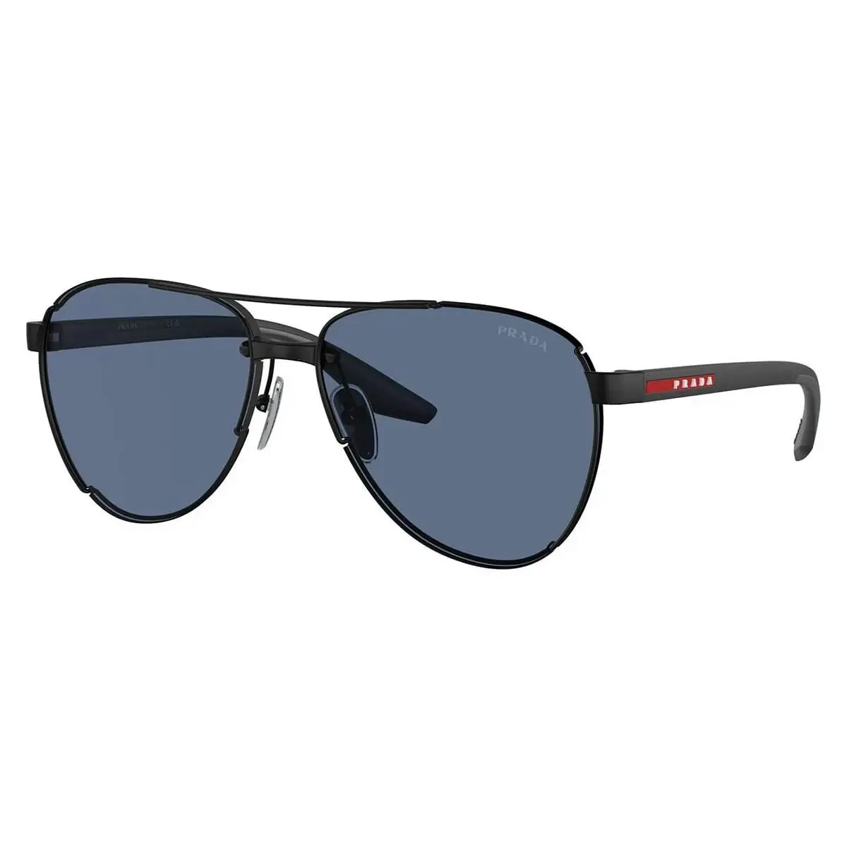 Prada PS51YS 1B006A Linea Rossa Sunglasses Matte Black Frame Dark Blue 61mm