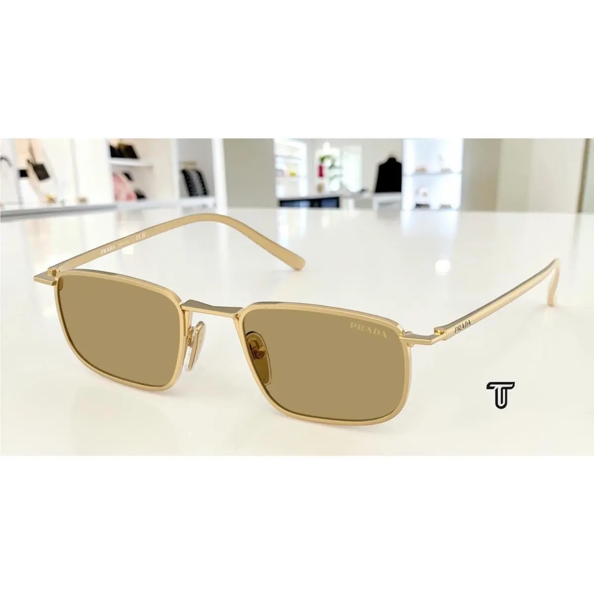 Prada PR D52S 5AK70G Gold Green Olive 49 mm Men`s Sunglasses