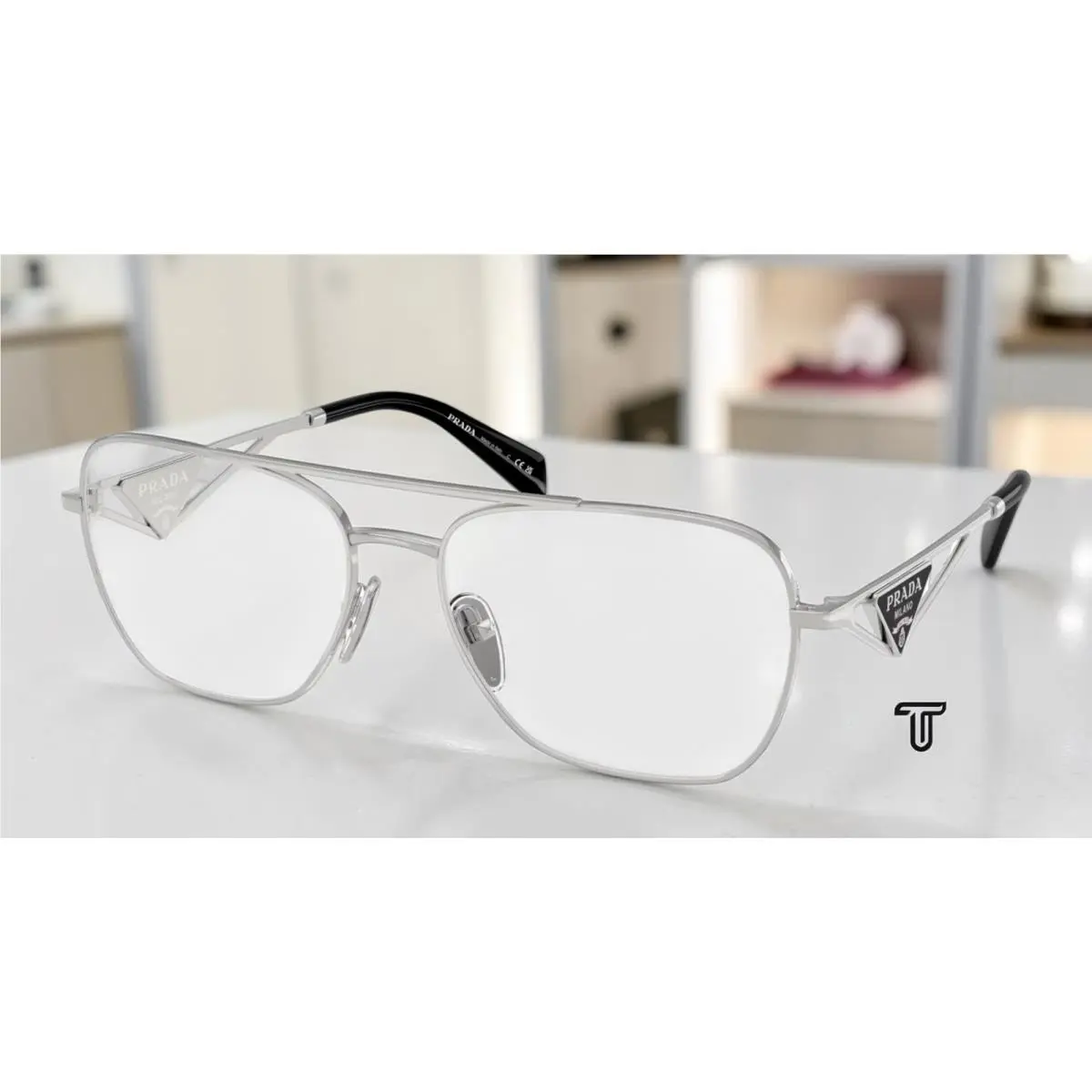 Prada PR B50V 1BC1O1 Silver Demo Lens 59 mm Women`s Eyeglasses