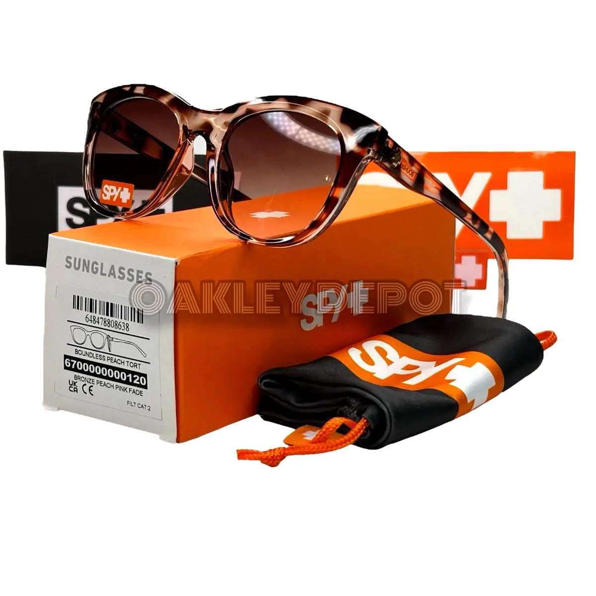 Spy Optic Boundless Peach Tortoise/bronze Peach Pink Fade Sunglasses - Frame: PEACH TORTOISE, Lens: BRONZE PEACH PINK