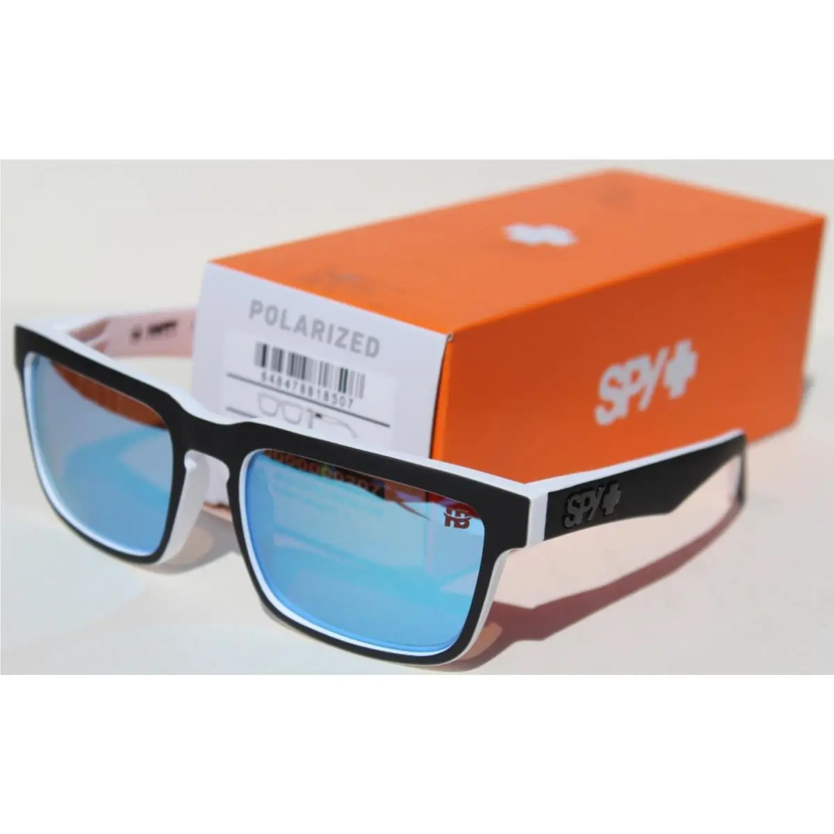 Spy Optics Helm Polarized Sunglasses Black White Wall/happy Boost Blue Ice