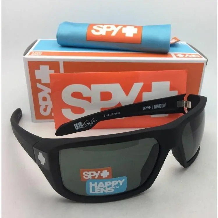 Spy Optic Sunglasses Mccoy Soft Matte Black Frame w/ Happy Grey-green Lenses