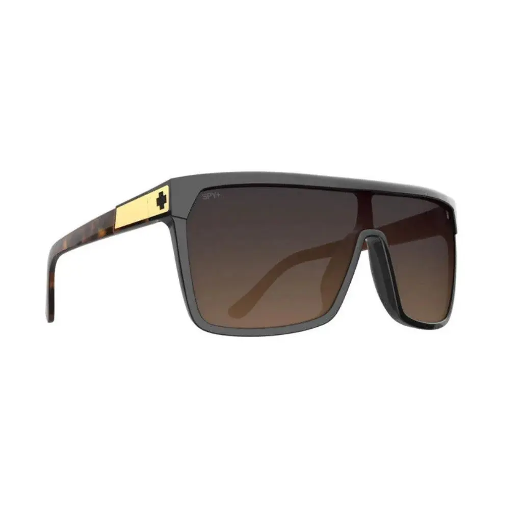 Spy Optic Flynn Sunglasses - Black Honey Tort / Happy Dark Brown Fade - Frame: Gloss Black / Honey Tort, Lens: Happy Dark Brown Fade