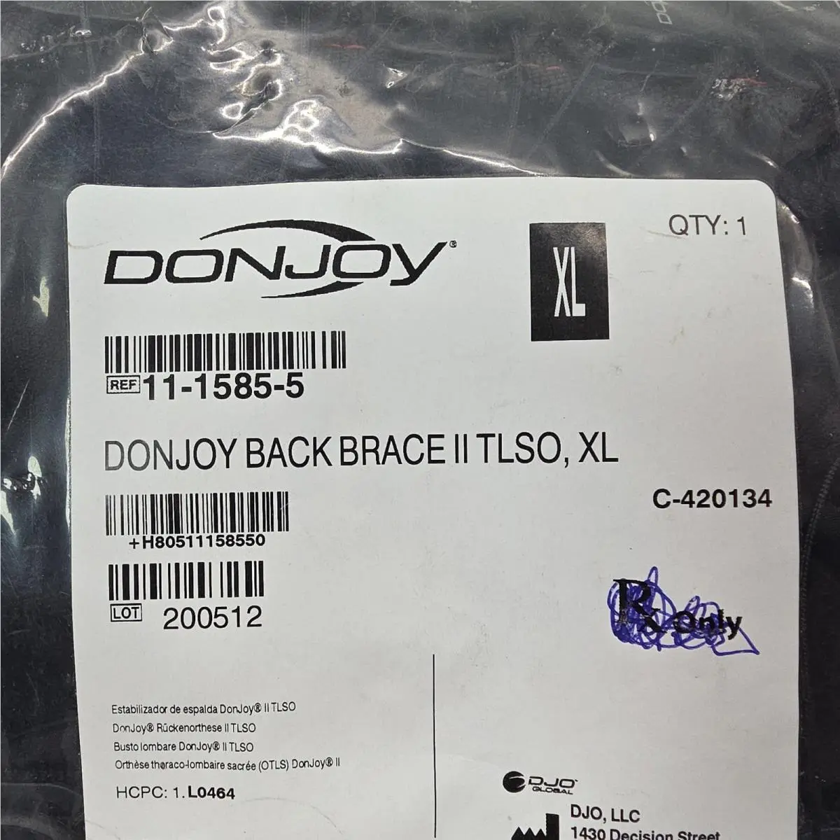 DonJoy  - Back Brace II TLSO - Back Brace TLSO - Black 0
