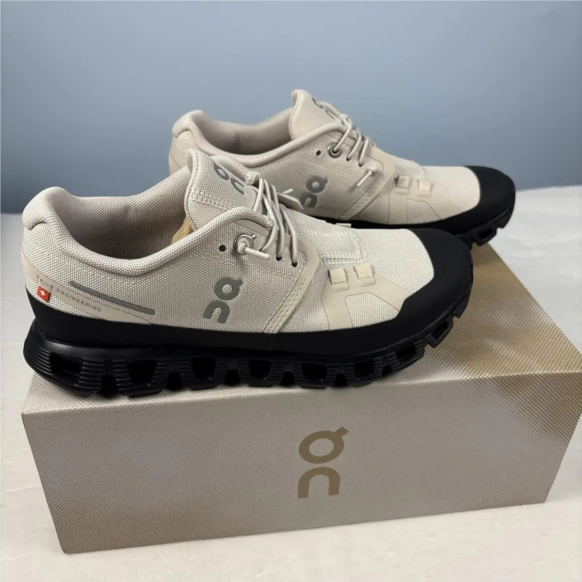 On Running Cloud 5 Ready Womens Sz 5.5 Pearl White Magnet Running Shoes Sneakers