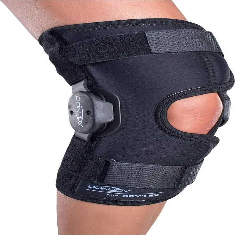 Donjoy Deluxe Hinged Knee Wrap Around Brace Breathable Neoprene-free Lycra