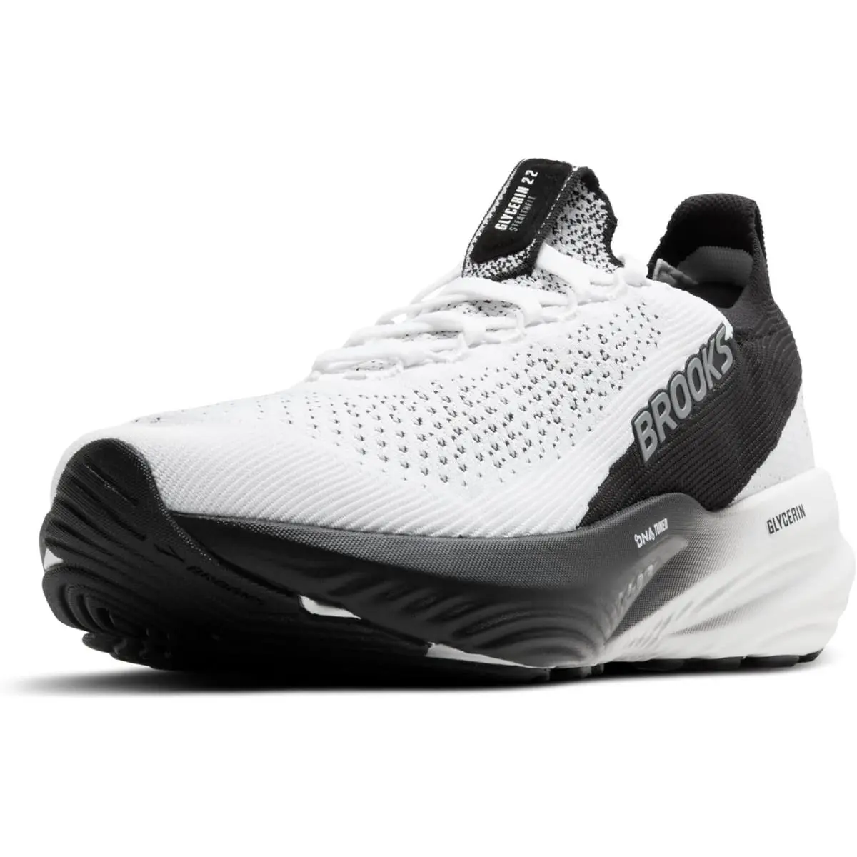 Brooks Women’s Glycerin Stealthfit 22 Neutral Running Shoe - White/Grey/Black