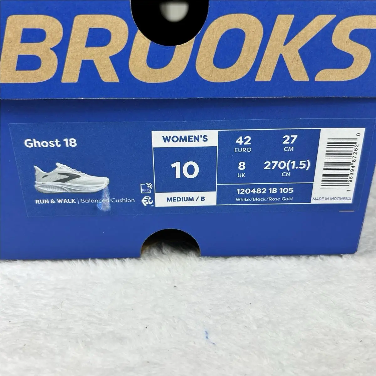 Brooks shoes - Brooks Ghost 18 - Ghost - 1204821B105 - White (UPC: 0195394872668) 12