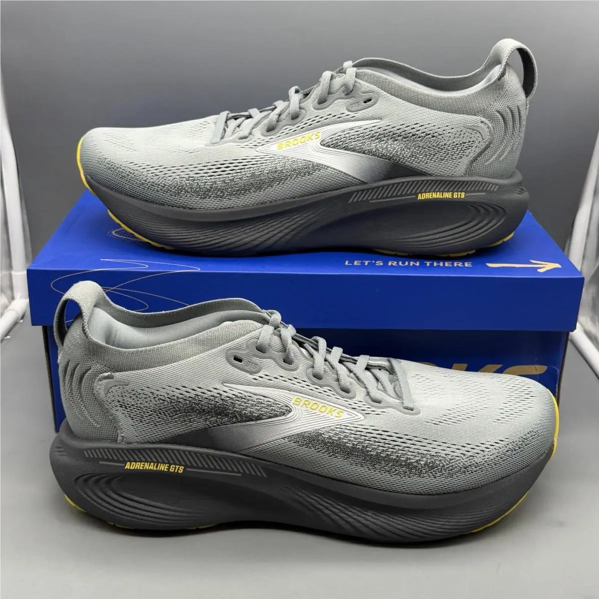 Brooks Adrenaline Gts 25 Mens 11.5 Primer Grey Jasmin Running Walking Gym Shoes