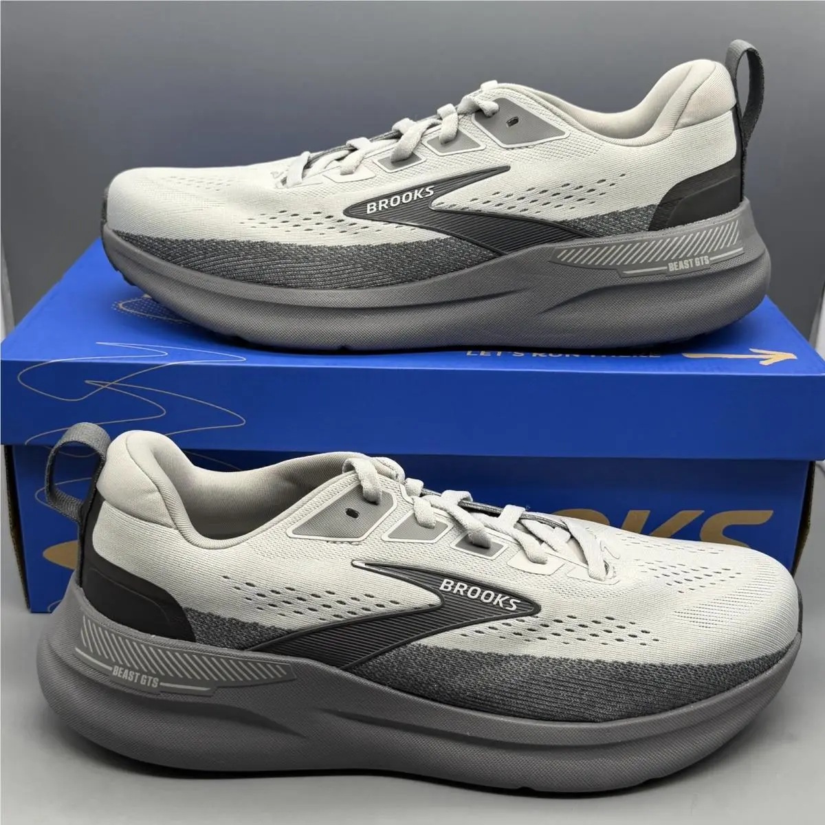 Brooks Beast Gts 26 Mens 10 D Grey Running Walking Training Gym Shoes