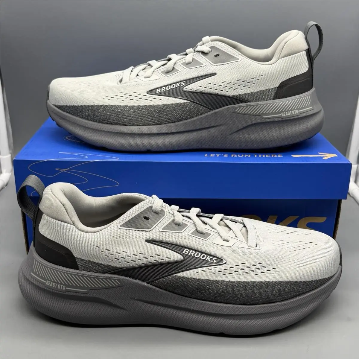 Brooks Beast Gts 26 Mens 9.5 D Grey Running Walking Training Gym Shoes