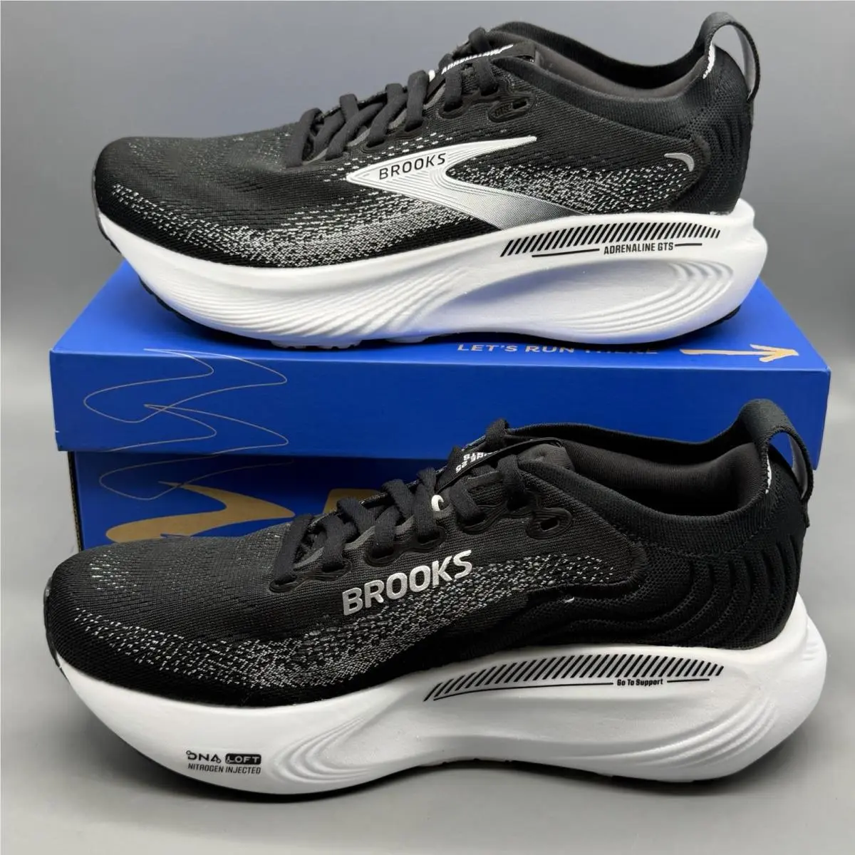 Brooks Adrenaline Gts 25 Womens 6.5 2E Extra Wide Shoes Running Walking Black