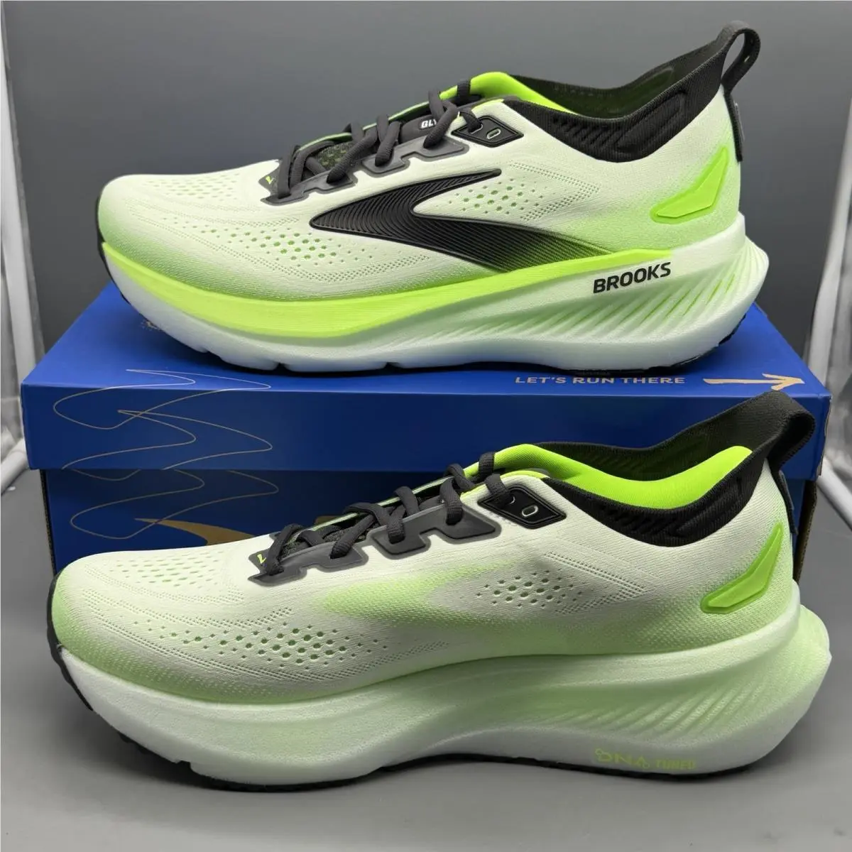 Brooks Glycerin 23 Men’s 14 D Running Shoes Walking Sneakers White Black Green