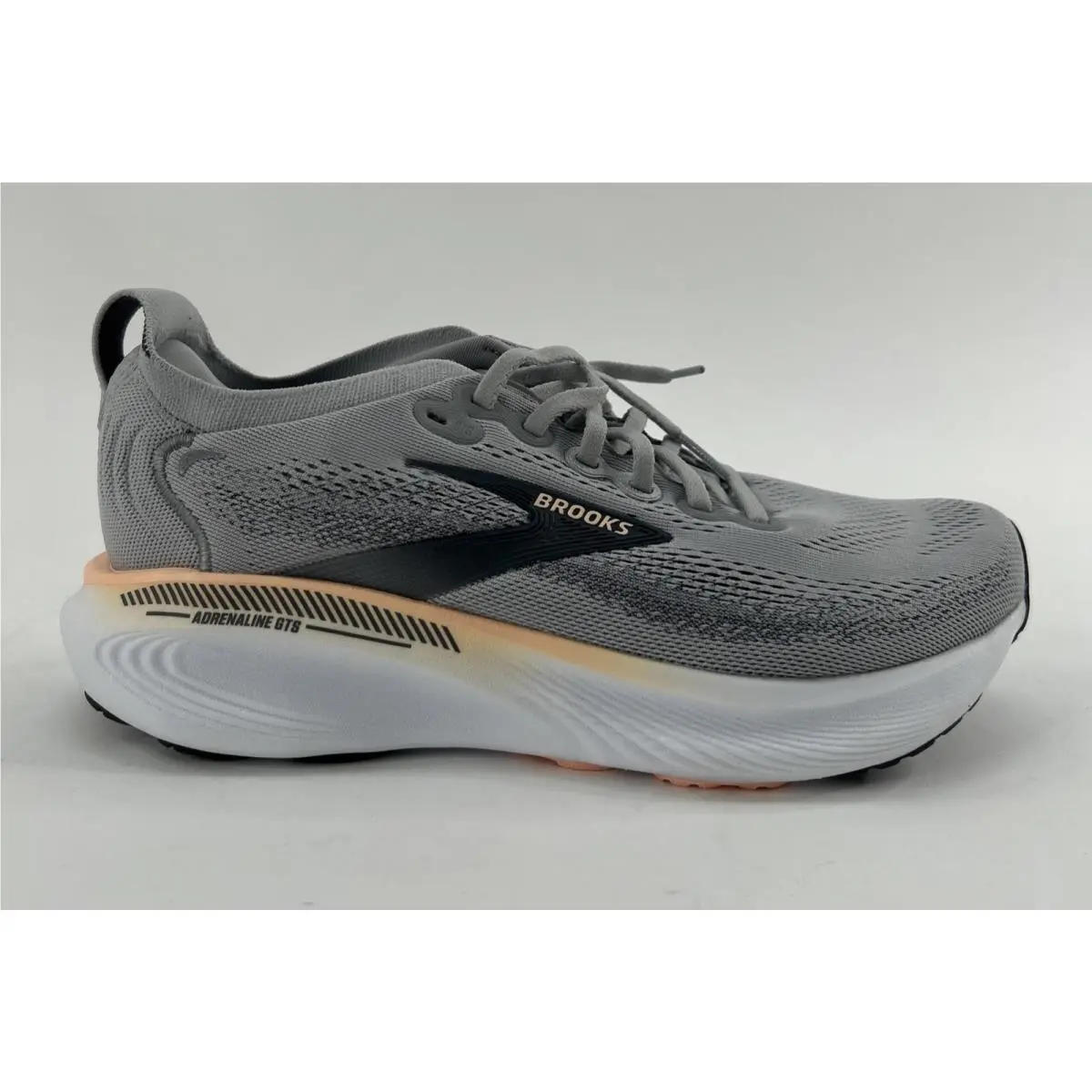 Brooks Adrenaline Gts 25 Shoes Womens Size 9 Grey Blackened Pearl Coral Running
