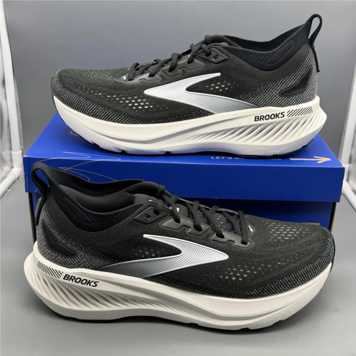 Brooks Glycerin Gts 23 Men 11.5 D Running Shoes Walking Gym Sneakers Black White