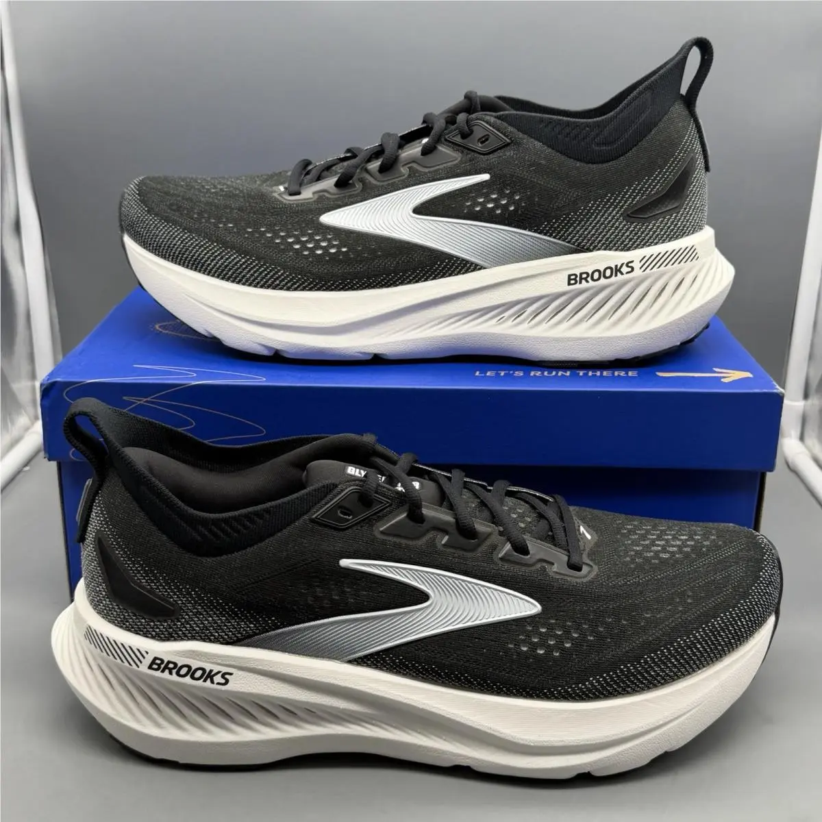 Brooks Glycerin Gts 23 Men’s 10 D Running Shoes Walking Gym Sneakers Black White