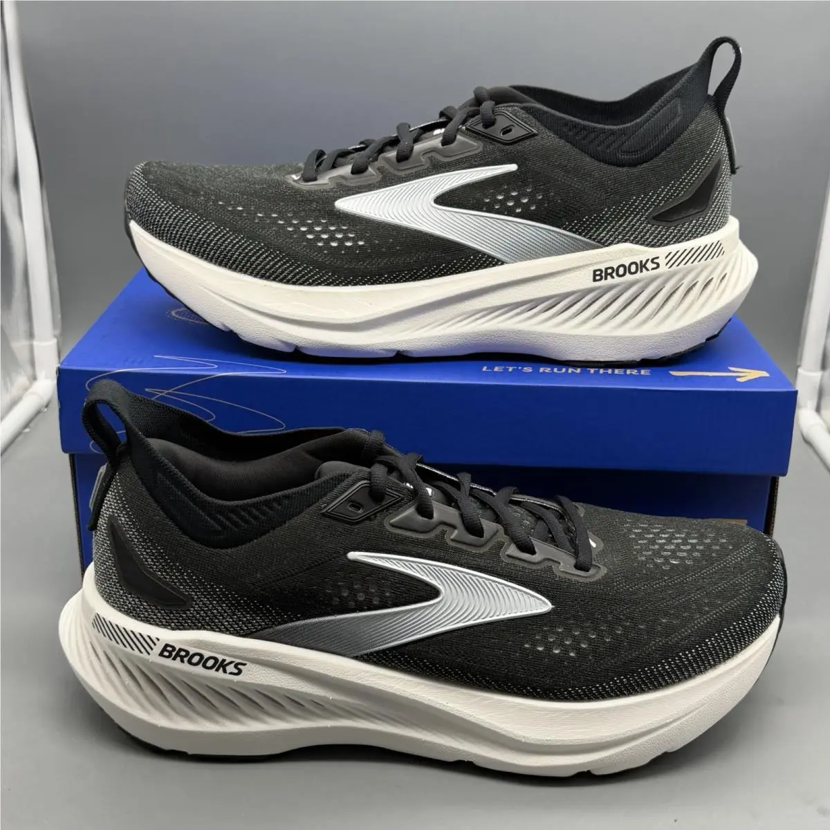 Brooks Glycerin Gts 23 Men 9 D Running Shoes Walking Gym Sneakers Black White