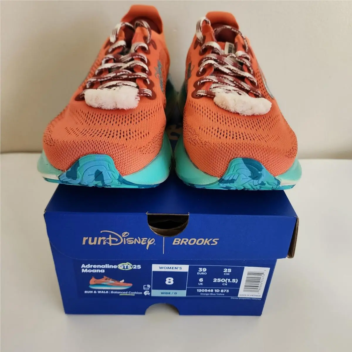 Brooks Disney Moana Women`s 8 Wide Run Adrenaline Gts 25 Princess Sneakers